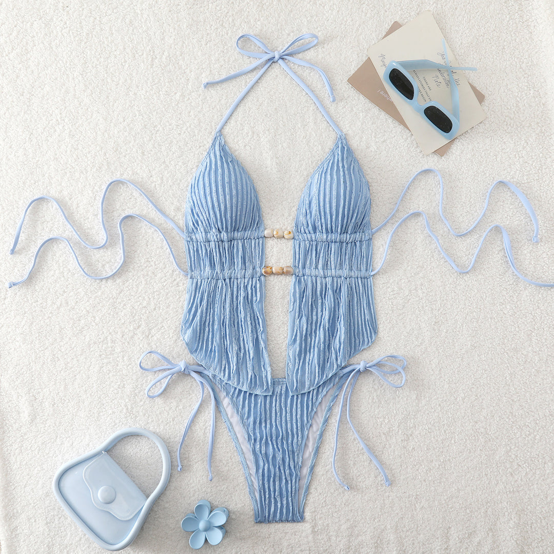 Damen Hochwertiger Ripp-Bikini mit verstellbaren Trägern R&B