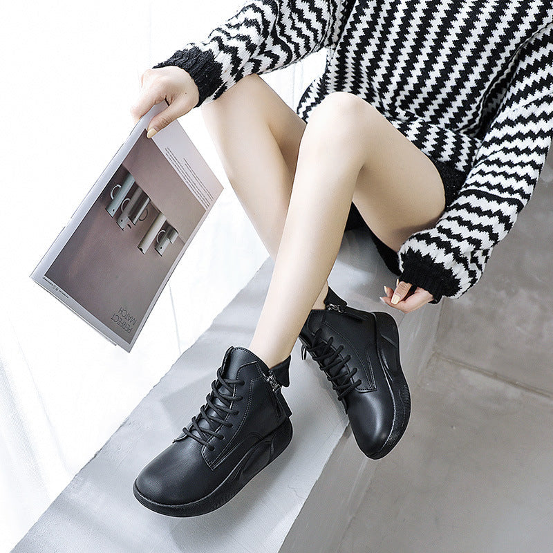 Damen modische High-Top Sneakers mit seitlichem Reißverschluss R&B