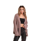 Damen Großer Strickcardigan mit dekorativen Knopfdetails und lässigem Schnitt R&B