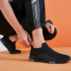 Damen Komfortable Slip-On Sneakers mit atmungsaktiver Strickoberfläche R&B