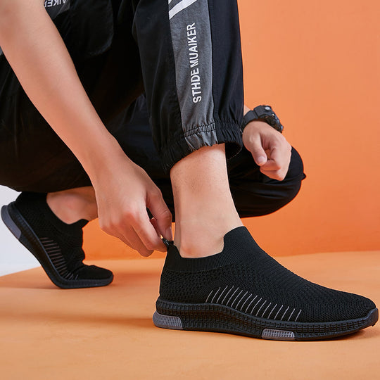 Damen Komfortable Slip-On Sneakers mit atmungsaktiver Strickoberfläche R&B