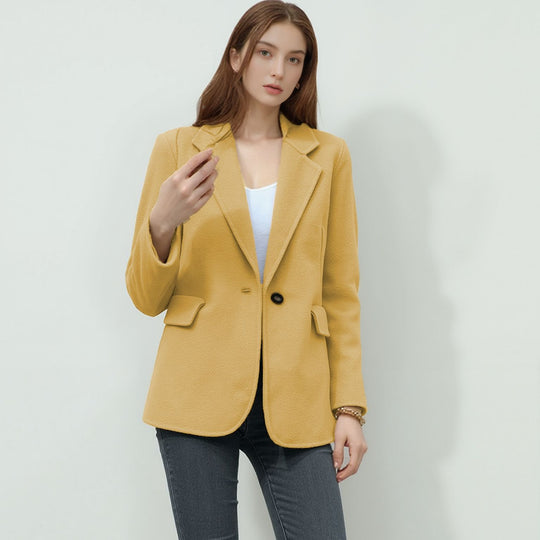 Damen elegante Blazerjacke mit strukturierter Oberfläche und schickem Schnitt R&B