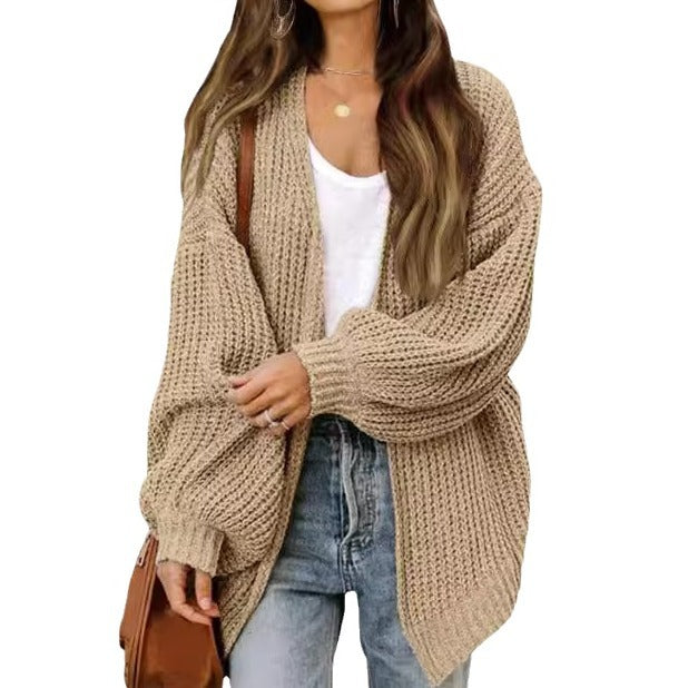Damen Grobstrickjacke mit überschnittenen Schultern und lässigem Schnitt R&B