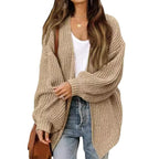 Damen Grobstrickjacke mit überschnittenen Schultern und lässigem Schnitt R&B