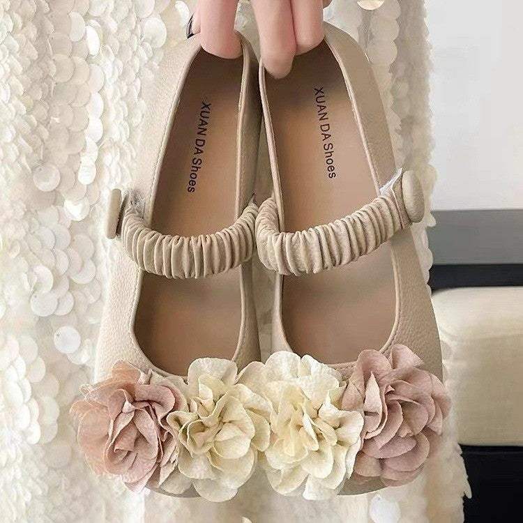 Damen Ballerinas mit floralem Dekor und elastischem Riemen R&B