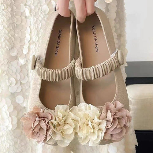 Damen Ballerinas mit floralem Dekor und elastischem Riemen R&B