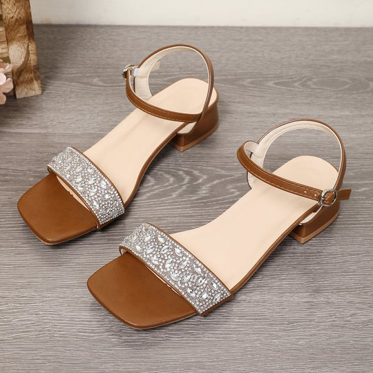 Damen Elegante Sandalen mit geschmücktem Riemen R&B