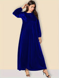 Damen Elegantes Maxikleid aus samtigem Stoff mit weitem Schnitt R&B