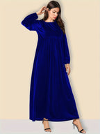Damen Elegantes Maxikleid aus samtigem Stoff mit weitem Schnitt R&B