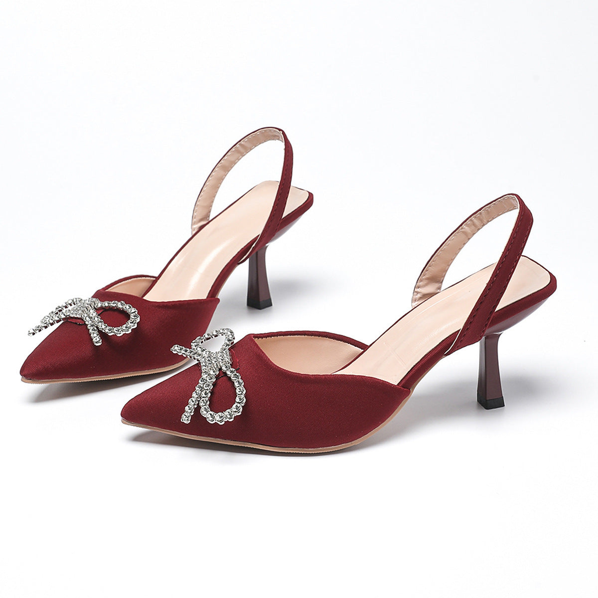 Damen Slingback-Pumps mit funkelndem Schleifen-Detail R&B