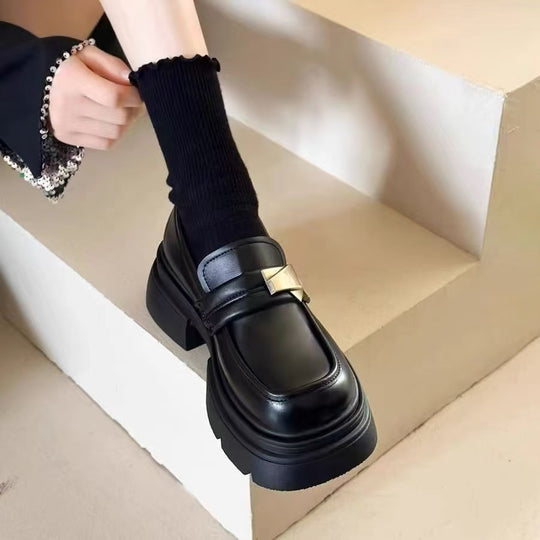 Damen Modische Loafers mit elastischem Socken-Ausschnitt und angesagtem Schnallen-Detail R&B