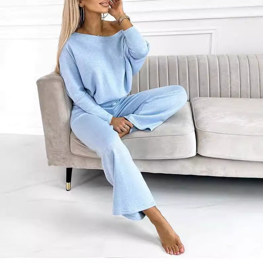 Damen lässiges Set aus Pullover und Hose mit weitem Schnitt R&B