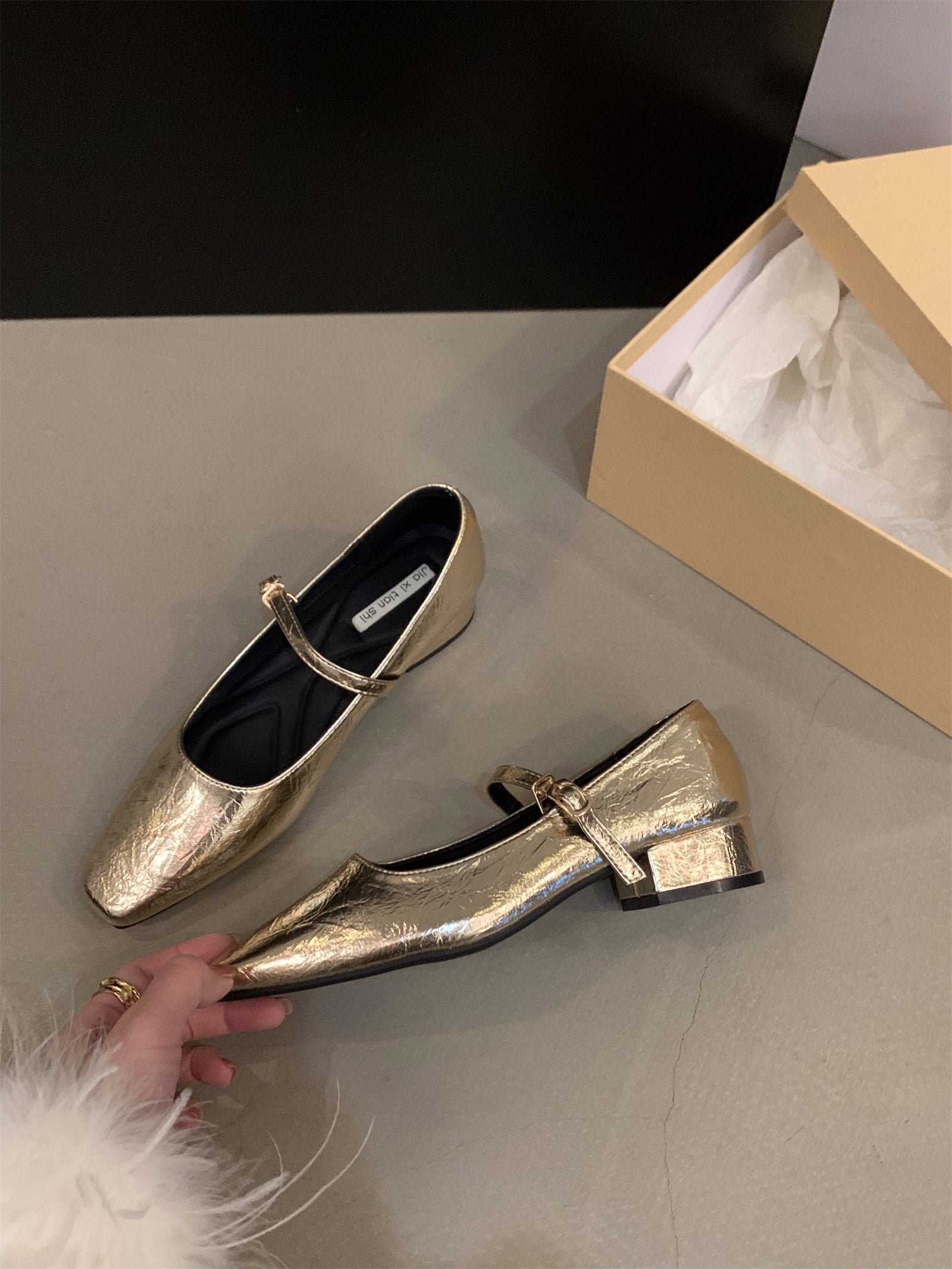 Damen Elegante Slingback-Ballerinas mit modischem Glanz R&B
