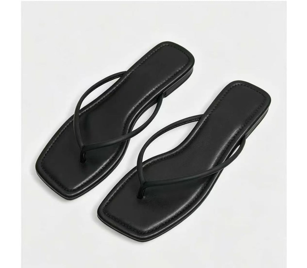 Damen Elegante und flache Zehentrenner mit minimalistischen Riemen R&B