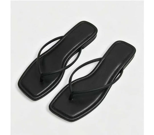 Damen Elegante und flache Zehentrenner mit minimalistischen Riemen R&B