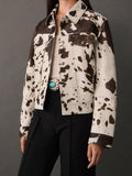 Damen Steppjacke im Cowprint Design mit klassischem Schnitt R&B