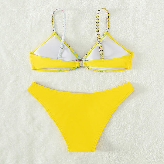 Damen Triangel-Bikini mit verspieltem floralem Design R&B