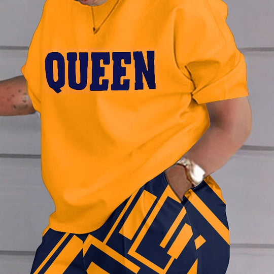 Damen Freizeitoberteil und Shorts Set R&B