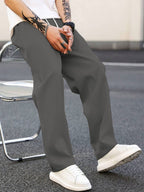 Herren modische Freizeithose mit weiter Passform und elastischem Bund R&B