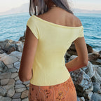 Damen Off-Shoulder Oberteil aus elastischem Material mit figurfreundlichem Schnitt R&B