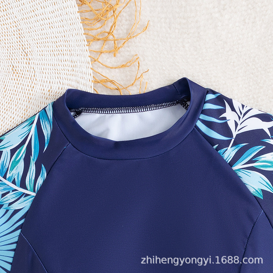Damen Surfanzug mit langem Arm und stylishen Pflanzenmotiven R&B