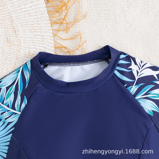 Damen Surfanzug mit langem Arm und stylishen Pflanzenmotiven R&B