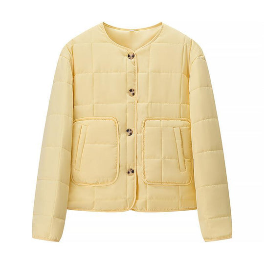 Damen Steppjacke mit großen aufgesetzten Taschen und elegantem Knopfverschluss R&B