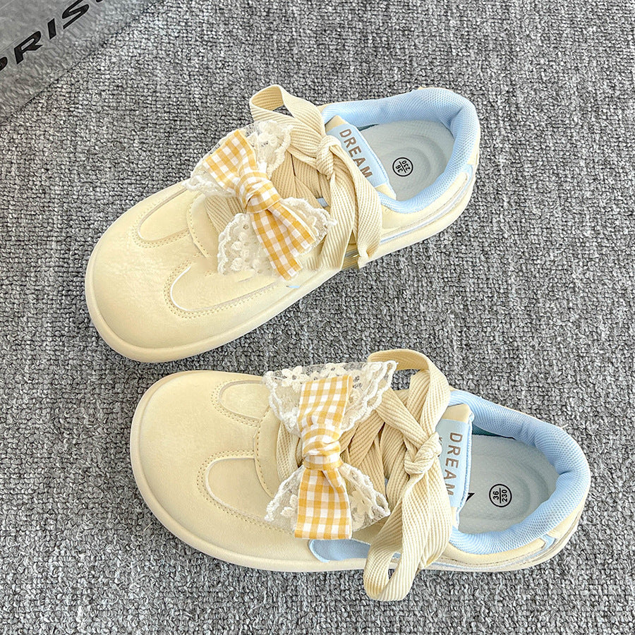 Damen Sportliche Sneaker mit verspieltem Schleifendetail