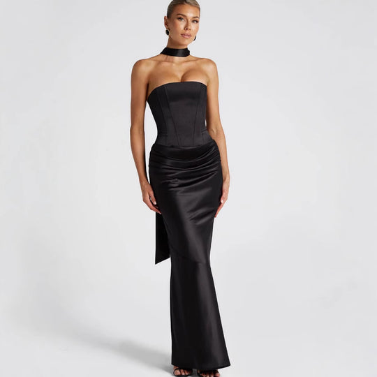 Damen Hochzeitskleid mit schulterfreiem Design und elegantem Taillenverband R&B