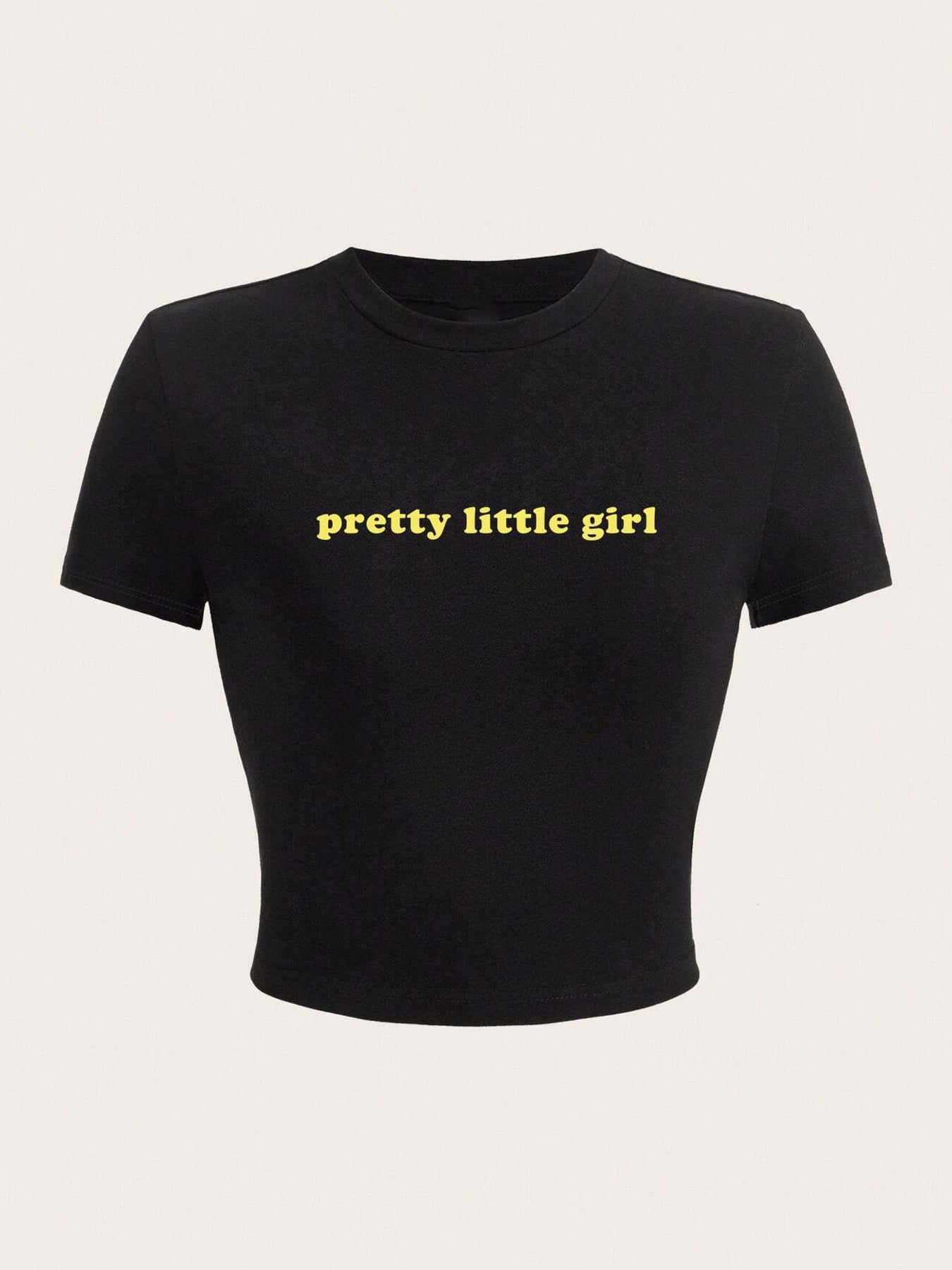 Damen Crop-T-Shirt mit inspirierendem Aufdruck und figurbetontem Schnitt R&B