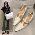Damen Ballerinas mit elegantem Riemchen und spitzem Zehenbereich