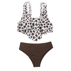 Damen Bikini-Set mit modischem Volant-Oberteil und hoher Taille R&B