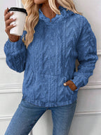 Damen Flauschiger Hoodie mit Kängurutasche R&B