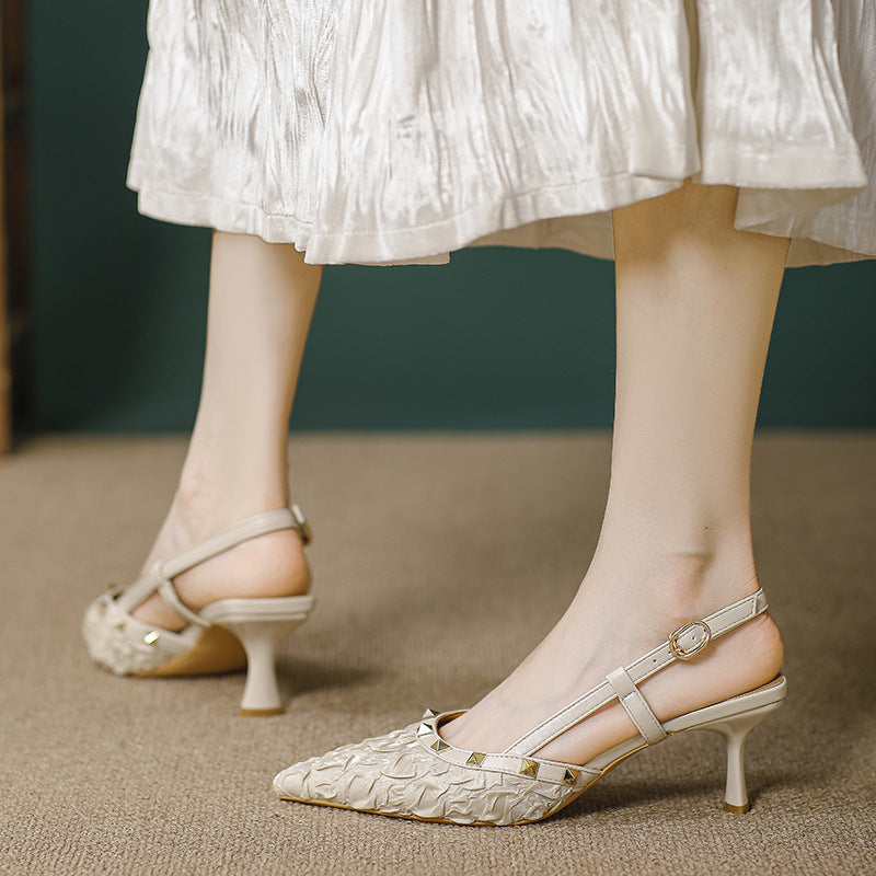 Damen Slingback-Pumps mit strukturierter Oberfläche und modischen Details R&B