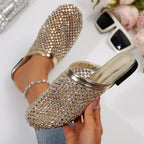 Damen Glamouröse Mules mit funkelnden Strassverzierungen R&B