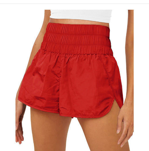 Damen Sportliche Laufshorts mit hohem Taillenbund und elastischem Bündchen R&B