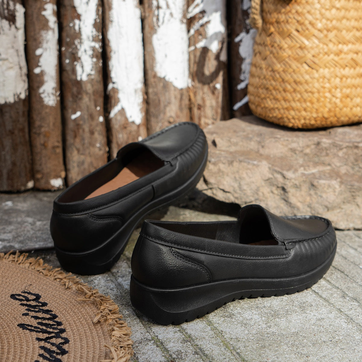 Damen Komfortable Slip-On Mokassins R&B