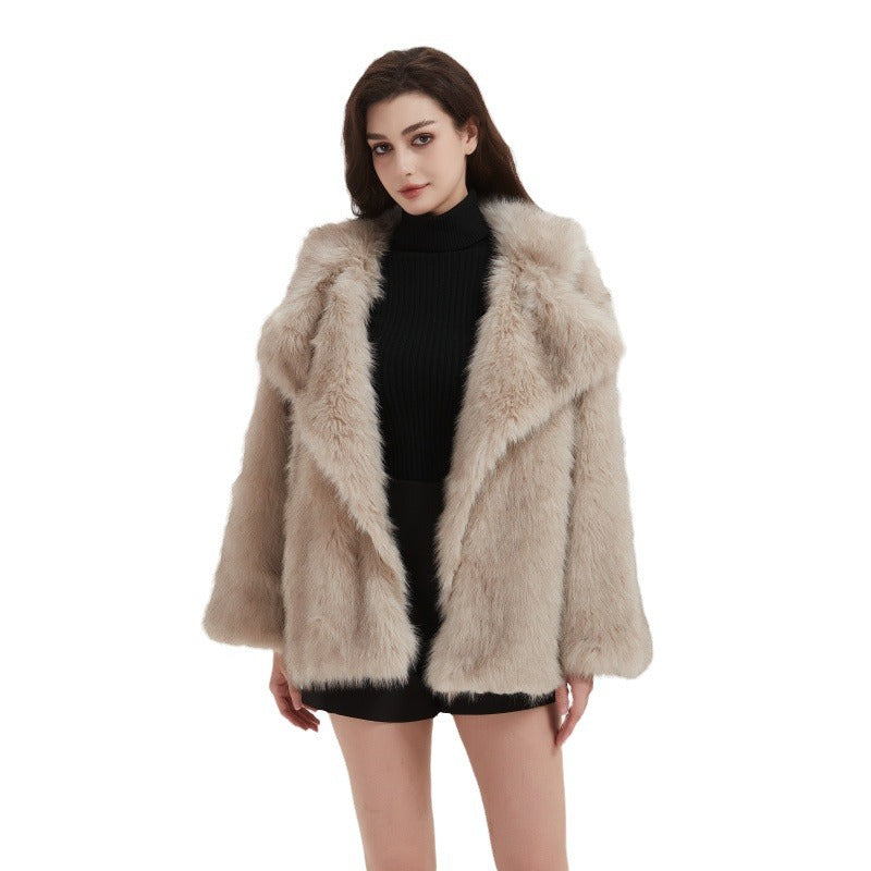 Damen Kuschliger Faux-Fur Mantel R&B
