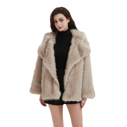 Damen Kuschliger Faux-Fur Mantel R&B