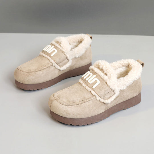Damen Bequeme Plüsch-Sneaker mit auffälligem Veloursleder R&B