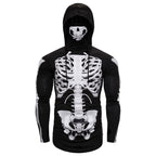 Herren Hoodie mit Skelett-Design und praktischem Gesichtsschutz