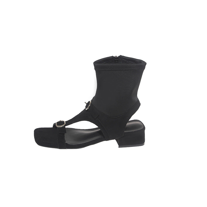 Damen elegante Ankle Boots mit modischem Riemchen-Design R&B