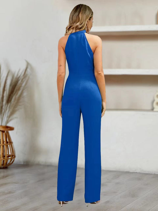 Damen elegante Jumpsuit mit neckholder Design und Bindeband R&B