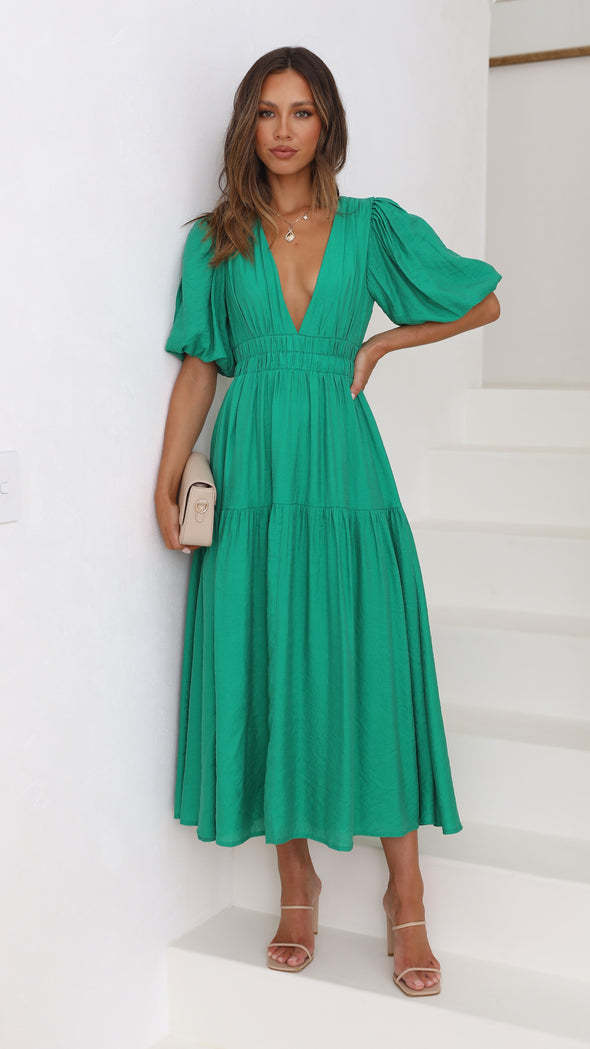 R&B | Taillierter Midikleid