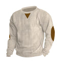Herren Strickpullover mit einzigartigem strukturiertem Design und aufgesetzten Ellbogenpatches R&B