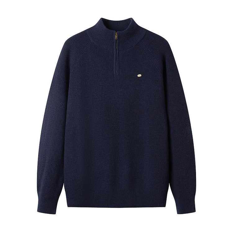 Herren Strickpullover mit halbem Reißverschluss R&B
