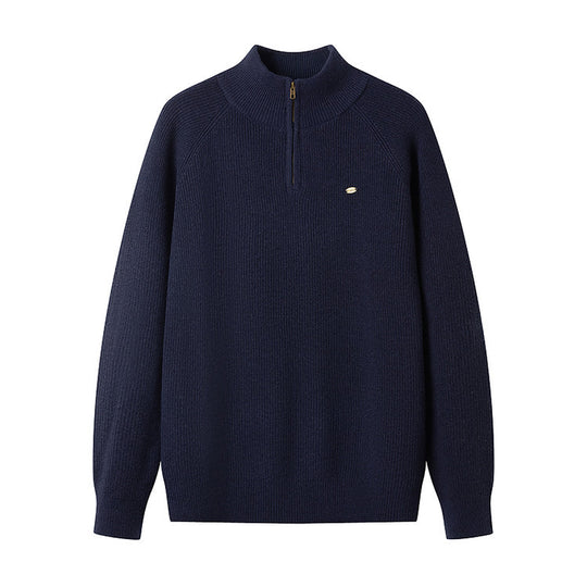 Herren Strickpullover mit halbem Reißverschluss R&B