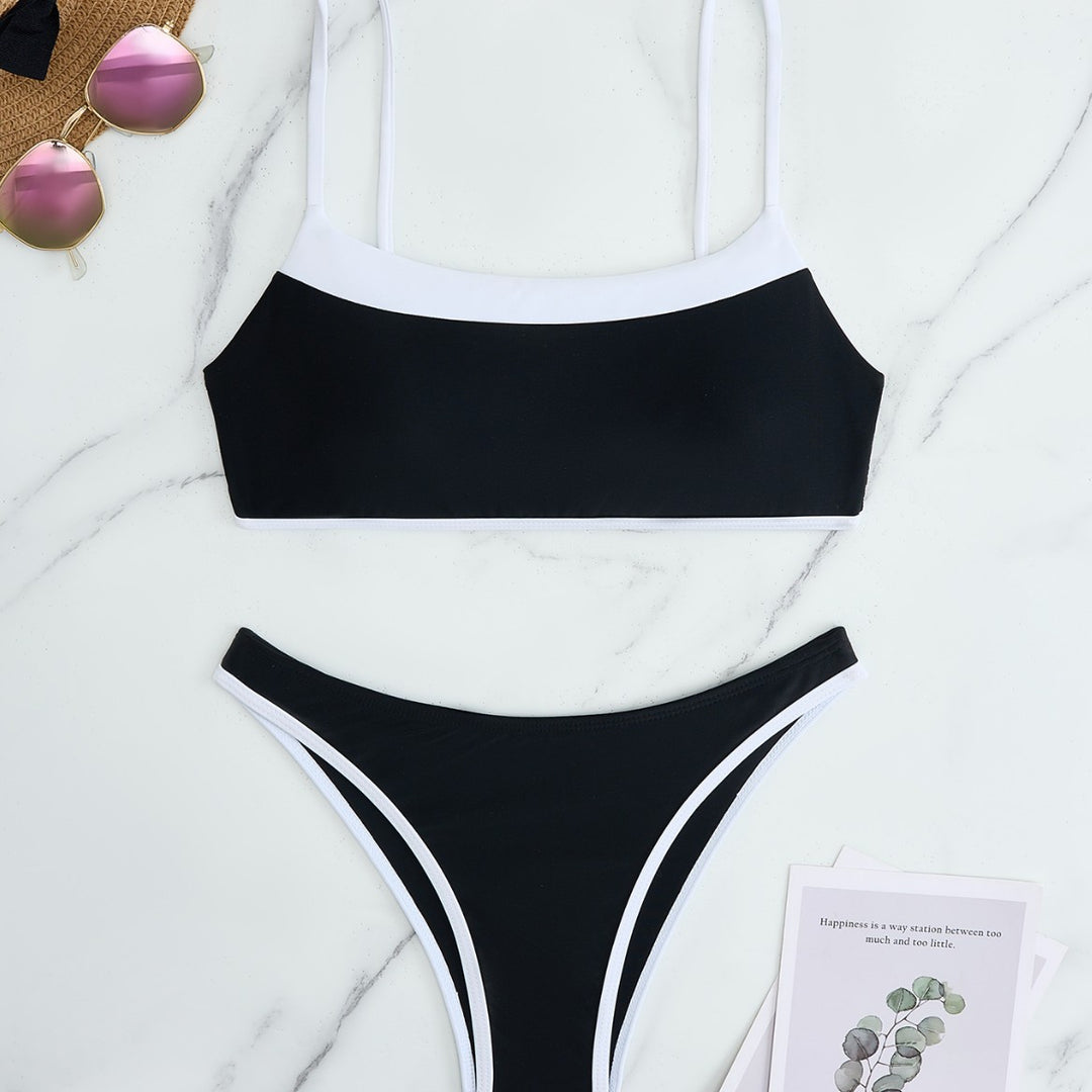 Damen Bikini-Set mit kontrastierendem Design und verstellbaren Trägern R&B