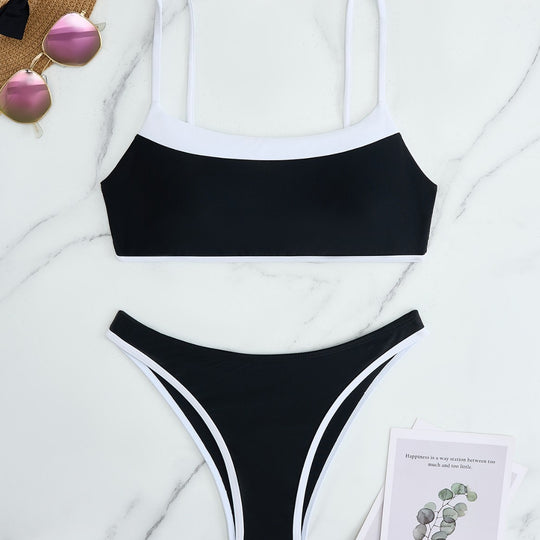 Damen Bikini-Set mit kontrastierendem Design und verstellbaren Trägern R&B
