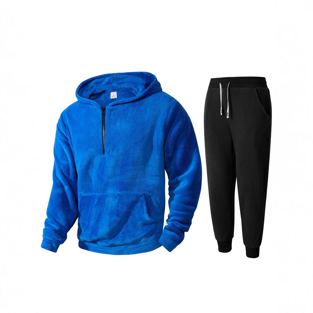 Herren kuscheliges Fleece-Hoodie und Jogginghose Set R&B